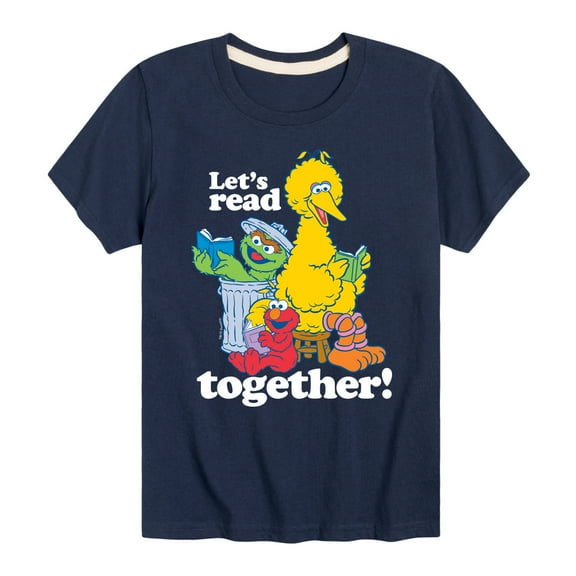 Sesame Street - Lets Read Together - Toddler and Youth Short Sleeve Graphic T-Shirt