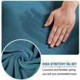 thumbnail image 4 of Square Ottoman Covers Ottoman Slipcover Square Footstool Protector Covers Storage Stool Ottoman Covers Stretch with Elastic Bottom, Feature Real Velvet Plush Fabric,Peacock Blue, 4 of 4