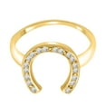 thumbnail image 2 of 0.25 Ct. Diamond Horse Shoe ring In 10K Solid Rose, White & Yellow Gold, 2 of 5