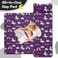 thumbnail image 4 of Unicorn and Rainbow Purple Pattern Teens Toddler Nap Mat with Pillow, Sleeping Mat Bag for Preschool Daycare 59"x22", 4 of 6