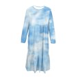 thumbnail image 5 of UQJfacai Girls Ruffle Maxi Dress Tie Dye Long Sleeve Crewneck Casual Flowy Tiered Dress with Pockets Party Holiday Outfits 4-15 Years, 5 of 6