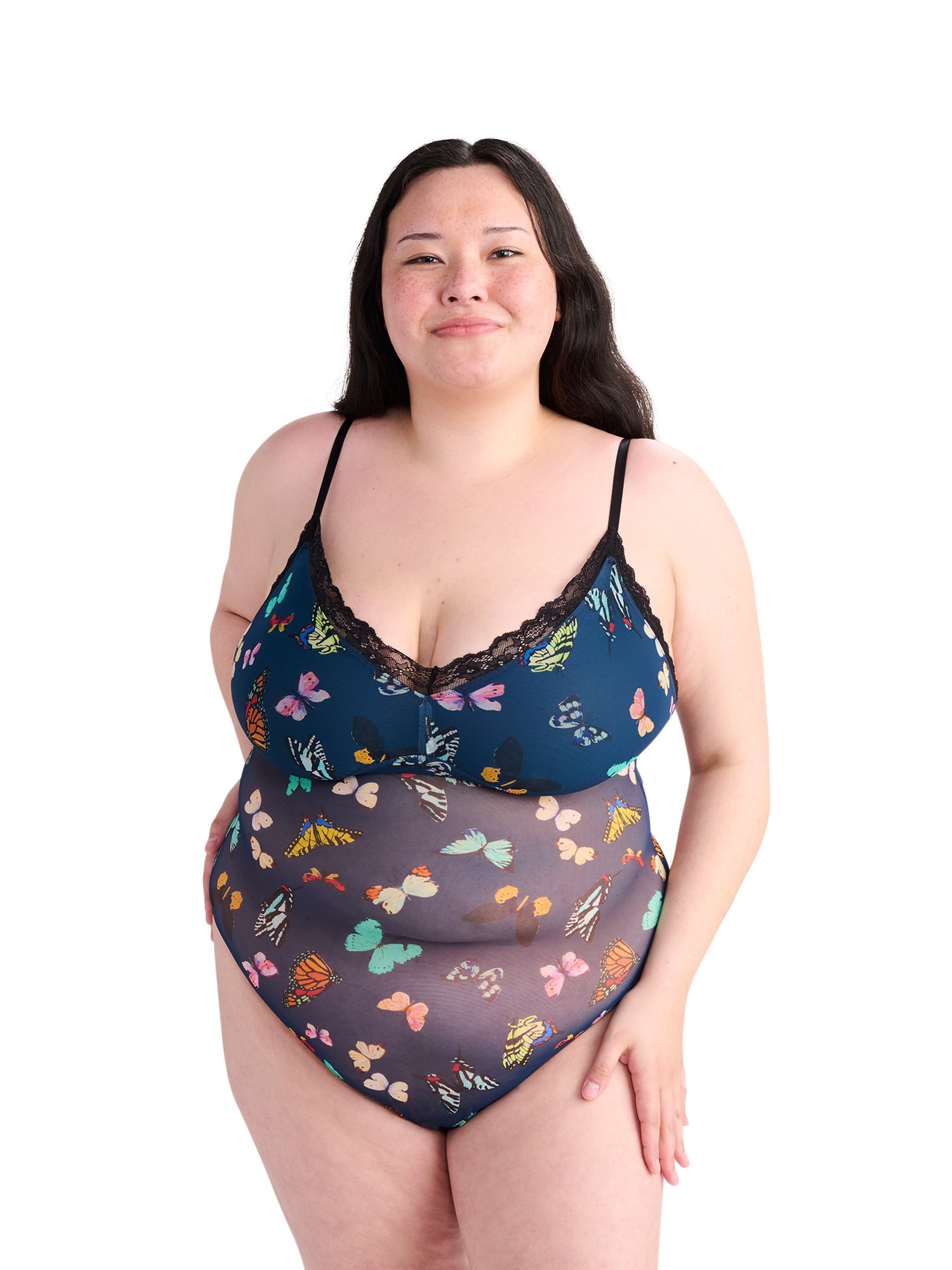 Parade Mesh Lined Cups Bodysuit, Sizes XS to 3XL