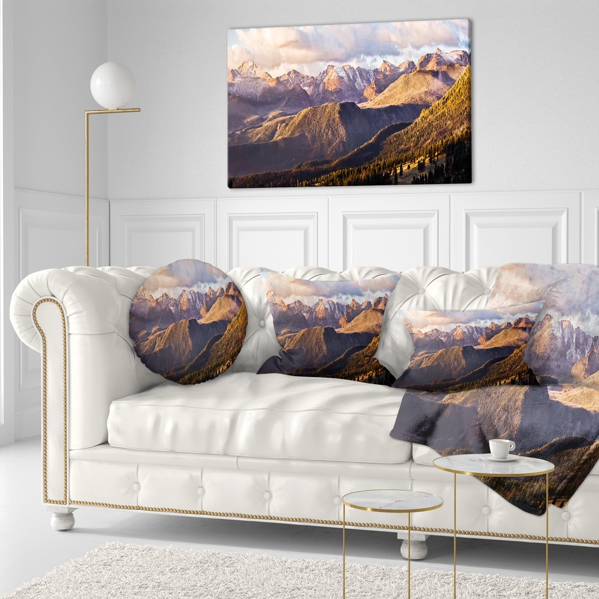 Designart Clouds over Long s Peak Landscape - Throw Pillow - 12x20