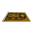 thumbnail image 2 of Ahgly Company Machine Washable Indoor Square Persian Yellow Traditional Area Rugs, 7' Square, 2 of 4
