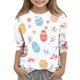 thumbnail image 1 of Blusas y camisas de cuello redondo y manga larga para niños, blusas/camisas de poliéster con estampado de corazones, mangas 3/4 y cuello redondo, elegantes e informales., 1 of 5