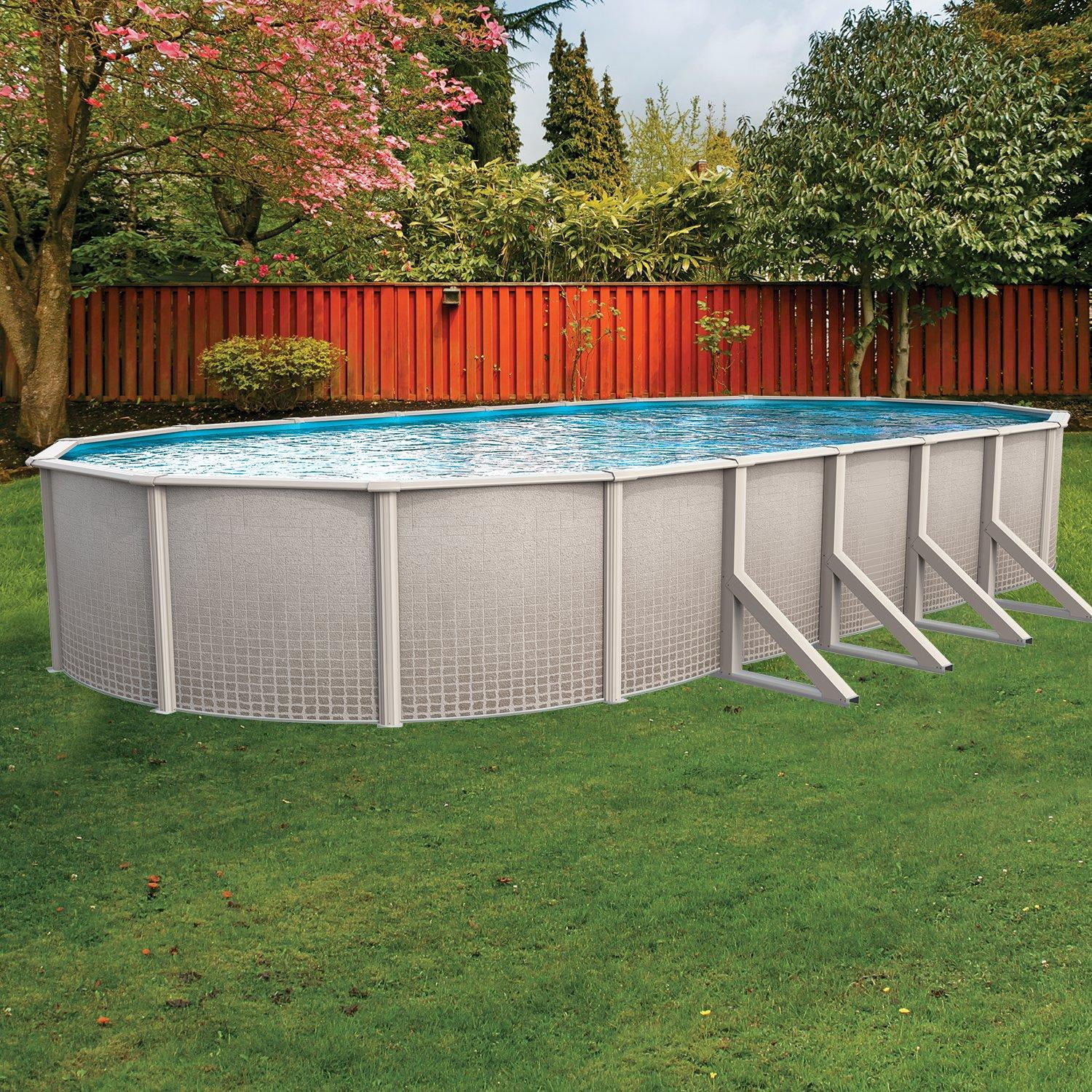 In The Swim 15' x 30' Oval Above Ground Swimming Pool - Freestyle Package - Featuring: Sand Filter, Pump System and A-Frame Ladder PFRS153052LESB