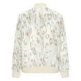 thumbnail image 4 of Stichou Womens Metallic Sparkly Jacket Lightweight Leopard Print Long Sleeve Zip-Up or Open Front Fashionable Outerwear White 4XL, 4 of 7
