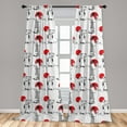 thumbnail image 5 of Ambesonne East Curtains, Modern Japanese, Pair of 28"x63", Black Red, 5 of 5