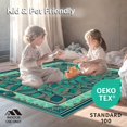 thumbnail image 4 of ODIKA 4'x6' Machine Washable Non-Slip Area Rug, Peacock Inspired Abstract Medallion Decorator Accent High Traffic Rug, Teal, 140611, 4 of 5