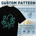 thumbnail image 5 of Black T Shirts for Men, Neon Octopus Graphic Mens Graphic Tees, 24846360,L, 5 of 8