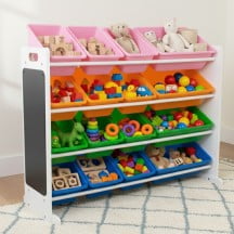 Humble Crew 16 Bin Toy Organizer with Chalkboard Panel