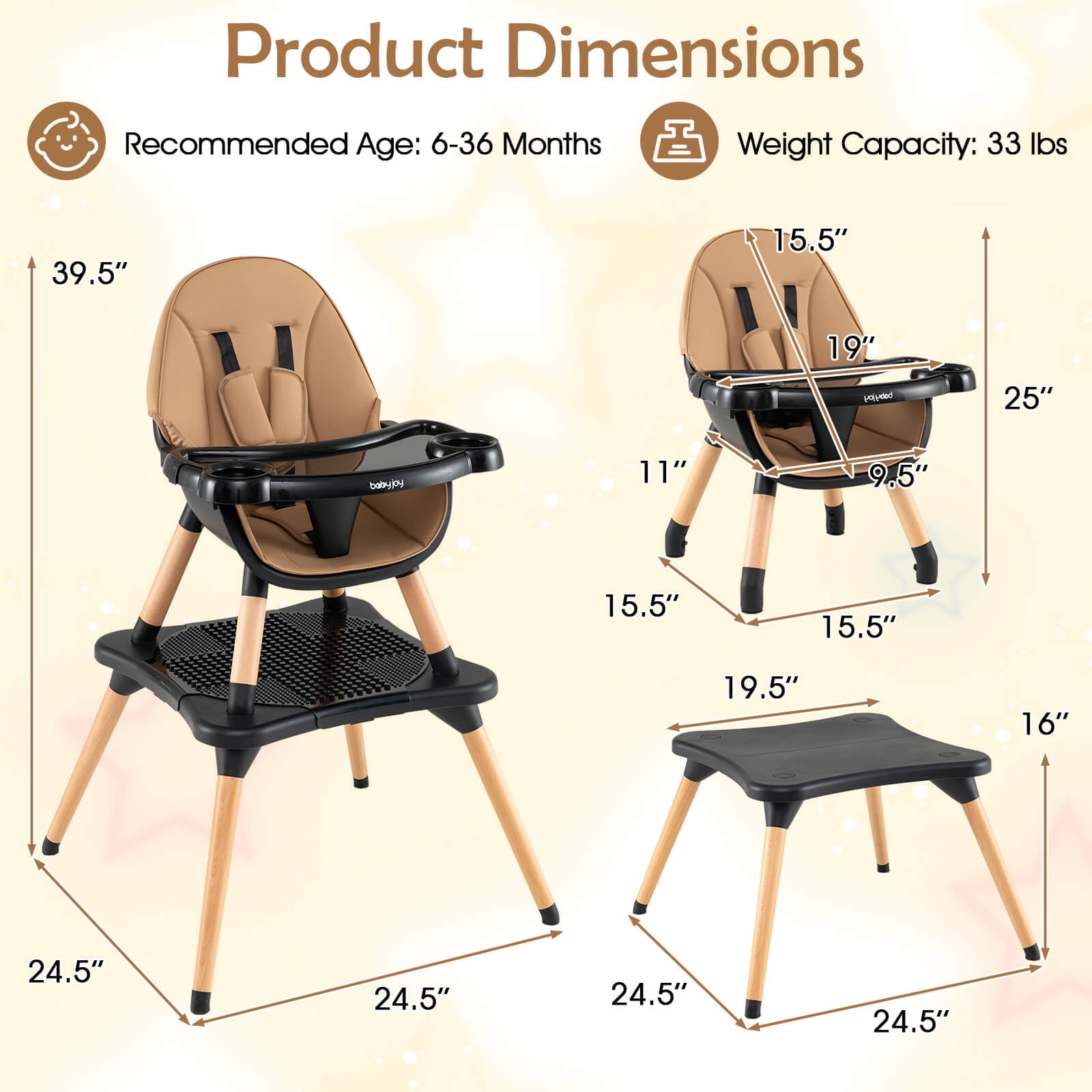 Costway 6-in-1 Convertible Table Chair Set for Babies & Toddlers with Building Block Table Coffee