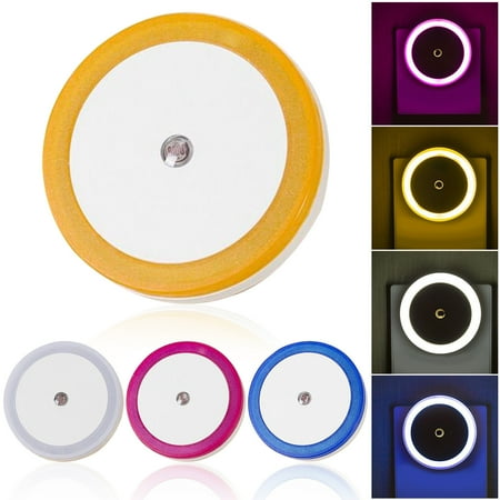 

WNG Round Plug-In Intelligent Light Sensor Control LED Night Light Lamp for Bedroom Hallway
