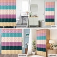 thumbnail image 6 of Bohemian Purple Teal Green Texture Fabric Shower Curtain Vintage Abstract Floral Washable Shower Curtains for Bathroom, Waterproof Bath Curtain with Hooks Home Decor 72x84in, 6 of 8