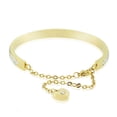 thumbnail image 2 of EDFORCE Stainless Steel Yellow Gold-Tone CZ Love Heart Adjustable Bangle Bracelet, 2 of 3