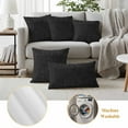 thumbnail image 6 of Vintage Black Pillow Covers 2 Pack Linen Texture Farmhouse Pillowcase Waterproof Outdoor Throw Pillow Cover for Patio Garden Square Cushion 26”x26”, 6 of 9