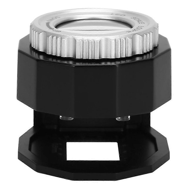 30X Magnifier Optical Glass Lens Magnifier Scale Full Metal LED Lights Thread Counter Jewelry Loupe