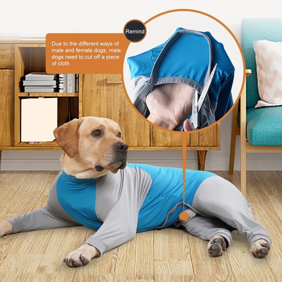 SeekLGTDog Recovery Suit Breathable Pet Pajamas Full Body Bodysuit for Shedding and Licking Prevention Soft Cotton Puppy Recovery Shirt