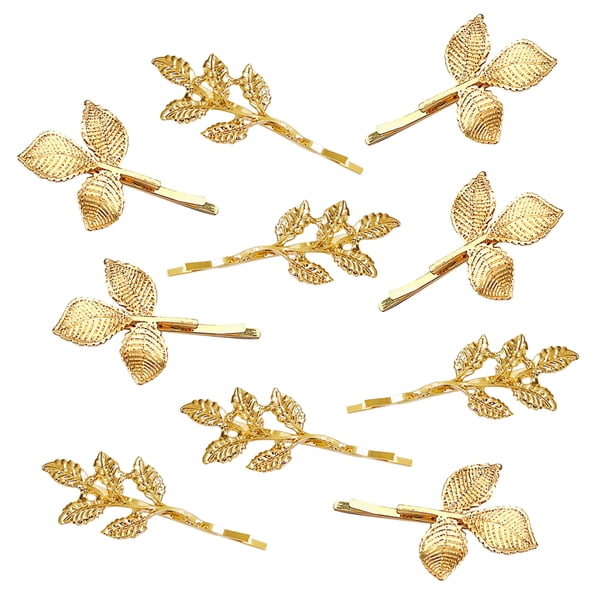 10 horquillas de aleación con forma de hoja, duraderas, elegantes, para el pelo, para mujeres y niñas.