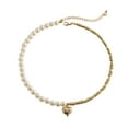 thumbnail image 1 of LYMAYTER Collier pour Adolescentes Collier pour Femmes - Cœur Lisse, Fausse Perle, Ajustable-Cyyltable, 1 of 6