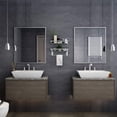 thumbnail image 2 of Repisas para Baño Vidrio Repisas Flotantes De Pared Barra de La Toalla Estante Organizador Baño A Prueba de óxido Cristal Plata 2 Unidades, 2 of 7