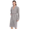 thumbnail image 1 of Men'S Waffle Kimono Bathrobe Turkey Luxurious Premium Cotton Lightweight Spa Robe, 1 of 6