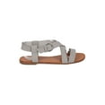 thumbnail image 2 of New Women Breckelles Sara-25 Leatherette Open Toe Cross Band Flat Sandal, 2 of 5