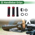 thumbnail image 2 of Unique Bargains 7/8" 22mm 15/16" 24mm Motorcycle Hand Grips Cover Kit Non Slip Aluminum Alloy Rubber Handlebar Cover Black Red 1 Set Rhombus Pattern, 2 of 7