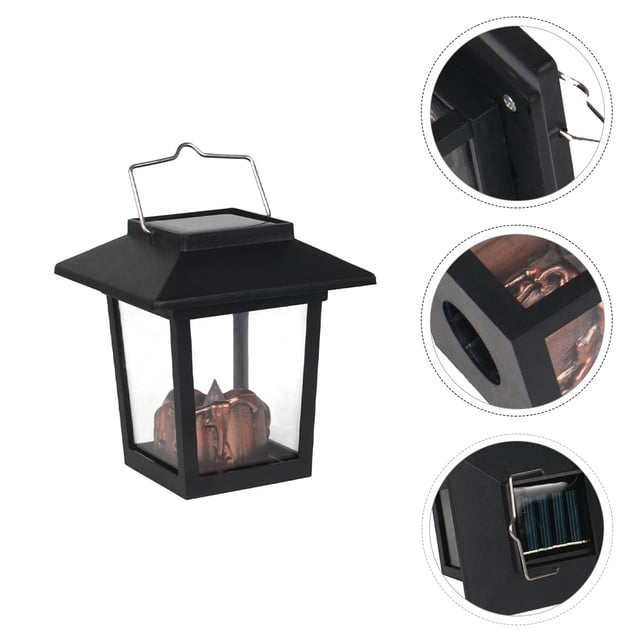 unbranded 1Ud Farol Solar Colgante Negro Para Jardín Patio Y Exterior Con De