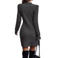 thumbnail image 2 of Innerwin Robe Chandail Col Rond Dames Chandail d'Hiver Manches Longues Robes Mini Élégantes Gris Foncé m, 2 of 3