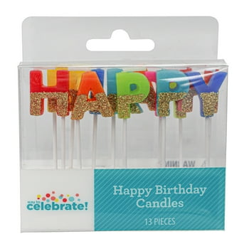 Way To Celebrate Assorted Colors Birthday Candles, (4.25") 13 Pieces