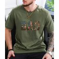 thumbnail image 5 of Patriotic Dad Shirt for Men American Flag Mountain Camo Graphic Tee Outdoor Father's Day Gift Military Green Shirt Adult L, 5 of 6