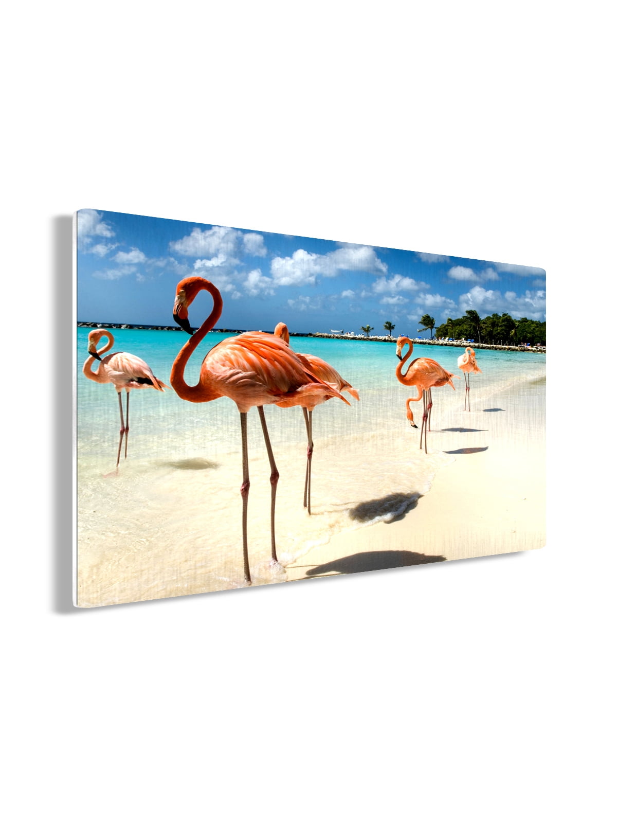 Three Flamingos On The Beach Art Print Home Decor Wall Art Poster C 