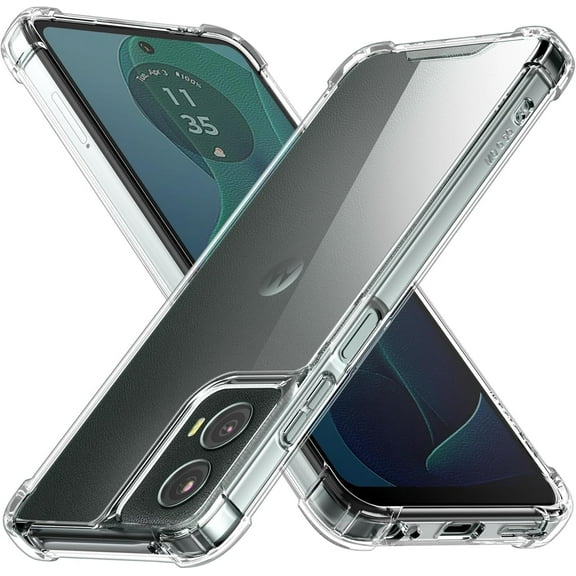 MHWL Clear Hard PC & TPU Cell Phone Case for Motorola Moto G 5G (2024), 1 Count