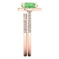 thumbnail image 3 of 2.56 ct Brilliant Round Cut Green Zircon 18K Rose Gold Halo Solitaire with Accents Engagement Bridal Wedding Ring Band Set size 10.75, 3 of 7