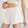 thumbnail image 2 of RYRJJ Running Shorts for Women Quick Dry Athletic Sports Shorts Lightweight Active Workout Gym Shorts with Liner(White,M), 2 of 9