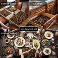 thumbnail image 3 of Leopard Placemats for Dinning Table Set of 4, Brown Vintage Leopard Print Burlap Kitchen Place Mats Waterproof Cloth Table Mats, Indoor Outdoor Placemats Easy Clean Dinner Decor, 3 of 8