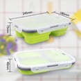 thumbnail image 3 of Collapsible Silicone Bento Box with Reusable Fork 3-Compartment Collapsible Bento Box Space Saving for Portable Healthy Meals BPA Free Microwave Freezer Dishwasher Safe（Green), 3 of 7