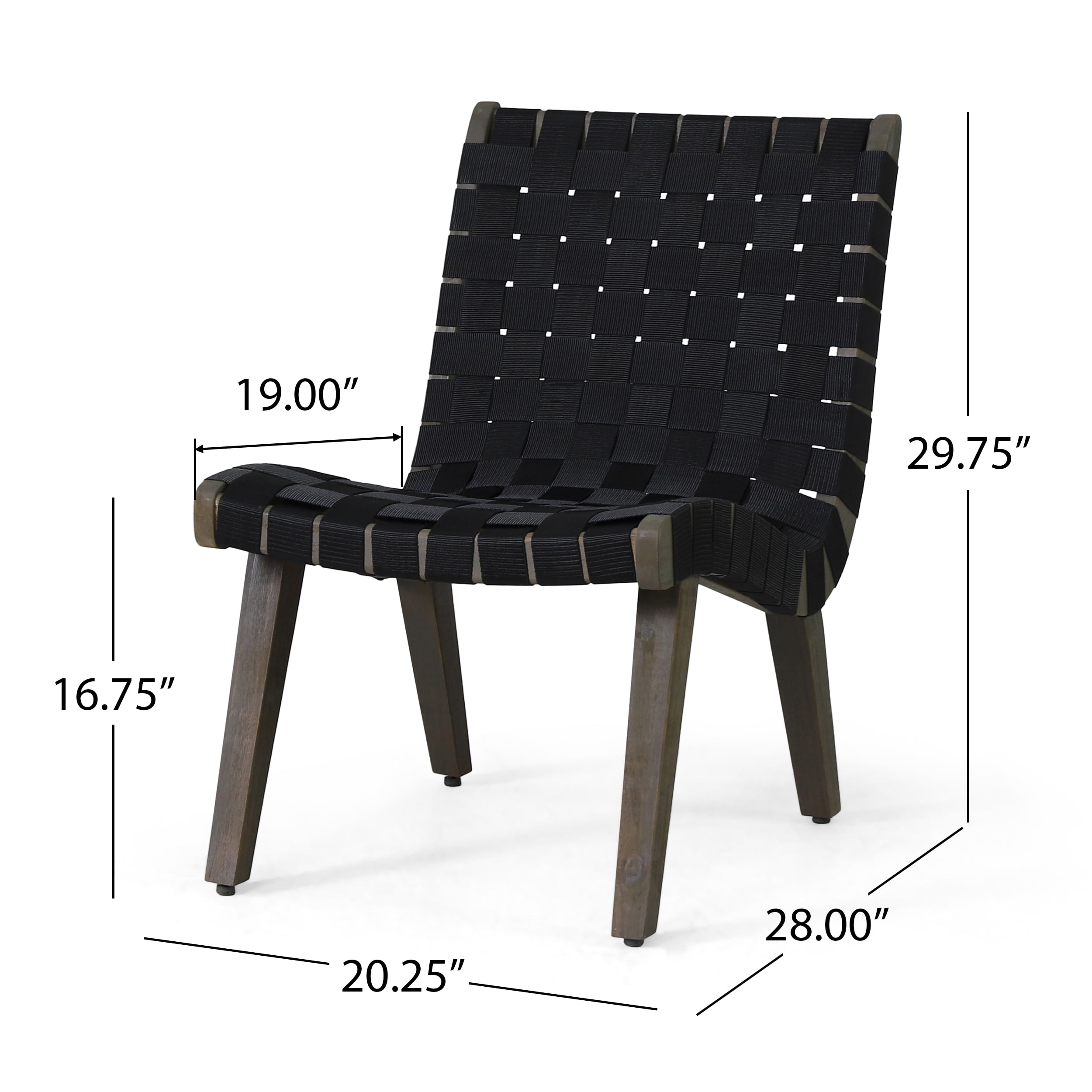Morganton Rope Weave Outdoor Chat Set, Black and Teak