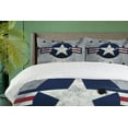 thumbnail image 4 of Ambesonne Airplane Duvet Cover Sets, Star on Round Circle, 2-King, Red Grey Blue, 4 of 7