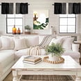 thumbnail image 4 of Black Beige Striped Kitchen Curtain Valances for Windows Farmhouse Short Curtains, Modern Farmhouse Retro Lines Rod Pocket Valance Curtain for Bedroom Cafe Living Room, 4 of 8