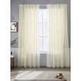 thumbnail image 2 of Cream White Stripe Sheer Curtains 96 Inch Length 2 Panels Set, Modern Rustic Vertical Striped Voile Window Treatment Semi Sheer Long Curtains Drapes for Bedroom/Living Room/Kitchen 52"x96"x2, 2 of 7