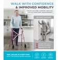 thumbnail image 3 of Stander Space Saver Walker, Lightweight Folding Walker for Seniors, Adult Walker with Wheels, Two Wheeled Rolling Walker with Rear Ski Glides, Regal Rose, 3 of 13