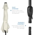 thumbnail image 3 of 7.5ft Outdoor Solar Market Table Patio Umbrella for Deck, Pool w/Tilt, Crank, LED Lights - Ivory, 3 of 5