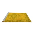 thumbnail image 2 of Ahgly Company Machine Washable Indoor Square Abstract Yellow Contemporary Area Rugs, 5' Square, 2 of 4