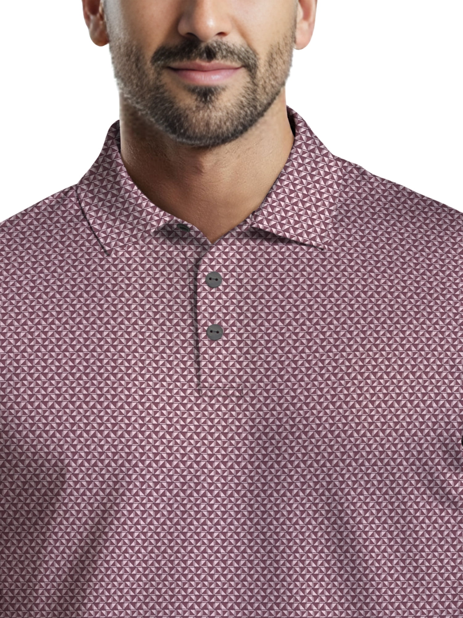 Ben Hogan Men's & Big Men's Performance Mini Geometric Print Short Sleeve Golf Polo Shirt, Sizes S-5XL