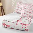 thumbnail image 4 of Erosebridal Princess Bowknot Girls Quilt Full Watercolor Love Heart Full Bedspread Sets, 3pcs, 4 of 7