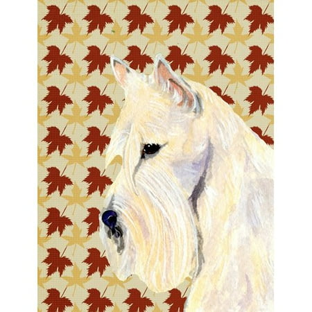 Caroline's Treasures Scottish Terrier Wheaten Fall Leaves Portrait 2-Sided Garden Flag