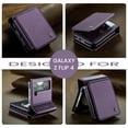 thumbnail image 5 of Allytech Business Wallet Case for Samsung Galaxy Z Flip3 with Credit Card Holder, [RFID Blocking] [Camera Screen Protection] PU Leather Magnetic Clasp Kickstand Shockproof Protective Case - Purple, 5 of 7