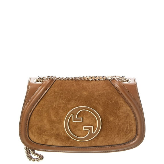 Gucci Blondie Medium Suede Shoulder Bag, Brown